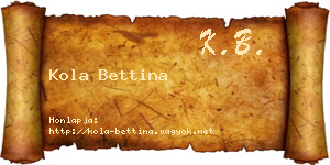 Kola Bettina névjegykártya