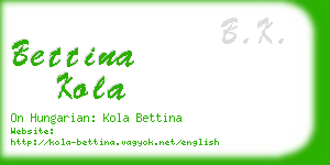 bettina kola business card